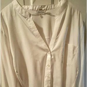 Calvin Klein white button down shirt